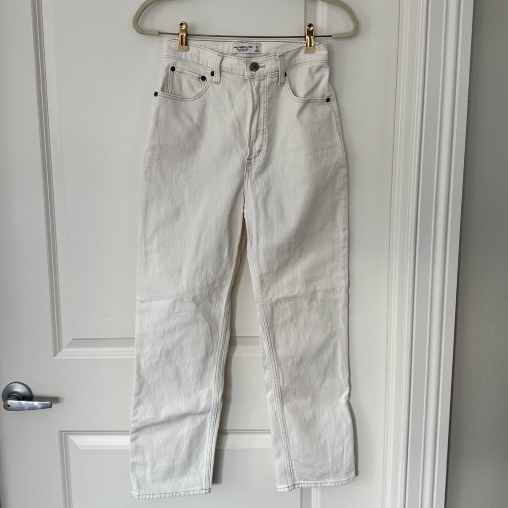 Abercrombie Cream High-Rise Jeans